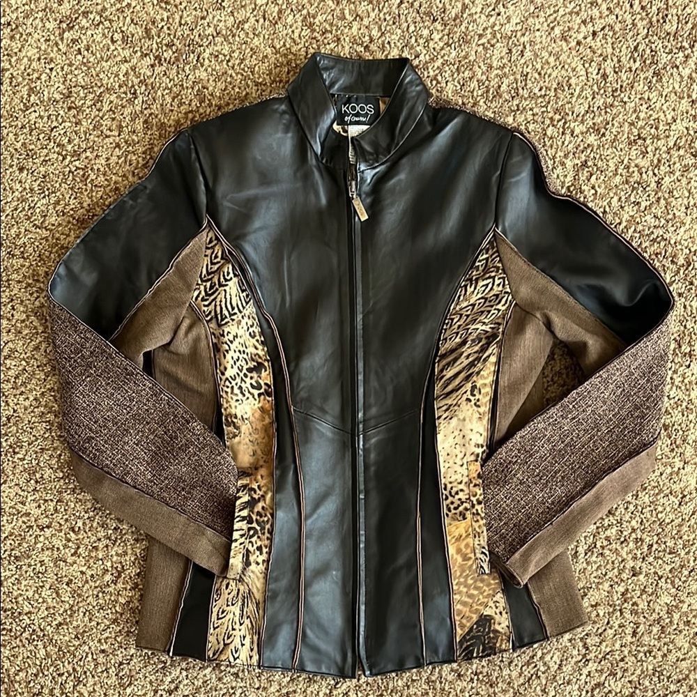 KOOS of course! Leather Jacket Size Small EUC